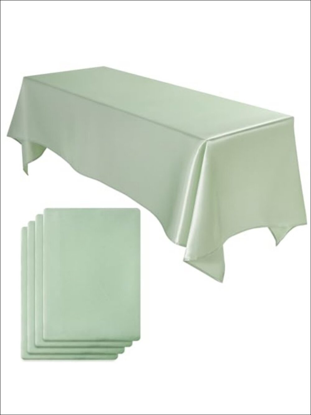 4 Pack Satin Tablecloth 100% Polyester 102x58 Rectangular Table Cover